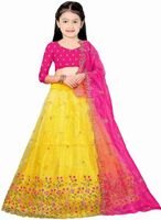  Girls Lehenga Choli Ethnic Wear Embroidered Ghagra, Choli, Dupatta Set on Flipkart