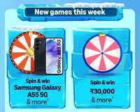 New games this week- Funzone spin & win rs 10-20 or lucky draws