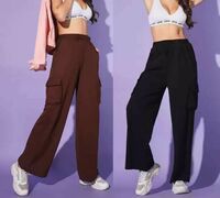 Women Cotton Blend Cargos