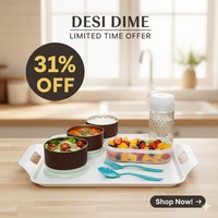 TawaTales Stainless Steel| Airtight,Office/School | Fruit Box, Water Bottle, Spoon & Fork 3 Containers Lunch Box  (700 ml)