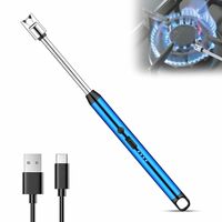 Electric Rechargeable Plasma Gas Lighter for Kitchen, Lighter for Gas Stove, Candles, Pooja, 1 Year Warranty, C-Type USB, Kitchen Tools, Multi Purpose - 360° Flexible & Windproof, Black