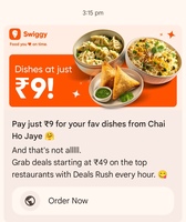 Swiggy Food loot at just ₹9