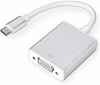 BigPlayer USB Type-C to VGA Adapter Cable (White) | Type C to VGA Male to Female Video Converter for MacBook, Laptop, Smartphone | 1080P HD Display Support – Plug & Play for Monitor & Projector