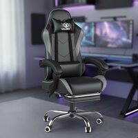 VALOR X USA PU Leather Vector Series Ergonomic Gaming & Computer Chair  (Grey)