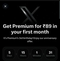 X Premium subscription 89 for 1 month.
