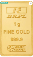 Bangalore Refinery  GB24K-999-1G 24 (9999) K 1 g Gold Bar 