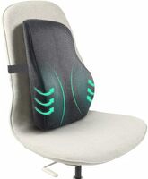 Sleepsia Lumbar Support Memory Foam Orthopedic Back Cushion – Back Rest Cushion for Car, Chair and Office Chair (17.5" L× 15.5" W × 5.5" H) Black