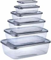 Pack of 6 Plastic Fridge Container  - 3500 ml, 2200 ml, 1250 ml, 650 ml, 325 ml, 225 ml Lufarp Multicolor