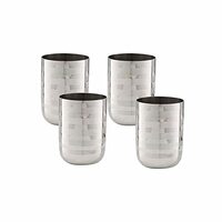 Neelam Stainless Steel 7, 22 Gauge Diamond Royal Glass, 300 ml, Set of 4, Elegant and Durable Drinking Glass 