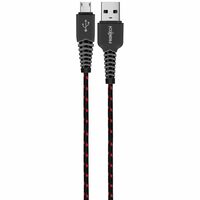 FRONTECH 12W / 2.4A Fast Charging 1M Braided USB to V8 Data Cable for Smartphones, Tablets, Laptops & other Micro USB V8 Devices, Charging and Data Sync (1031 - Black)