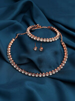 SZN Rose Gold Plated Stone Studded Jewellery Set - Jewellery Set for Women 38180999 | Myntra