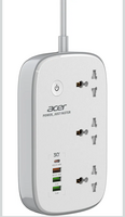 Acer PowerHub Smart | 3 AC Outlets, 4 USB Ports (1 Type-C,3 Type-A) | Wi-Fi Smart Power Strip, 2500W Output | App & Voice Control | Surge Protection |Overload Safety Protection | Remote Timer Control