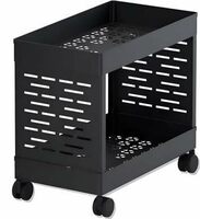 MASHUR FAB Multi -Layer Kitchen Rack | Multipurpose Plastic Shelf for Utensils, Cutlery & Spices | Space-Saving Organizer for Home & Pantry (Casual, 2-Layer), Black, 22 X 40 X 91 cm