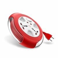 Goldmedal Krysta 2 Pin Heavy-Duty 5-Meter Cable Extension Cord (White and Red)|Master Switch with Indicator|Universal Sockets | Ultra-Smooth Rotation Extension Board for Home & Office|Pack of 1