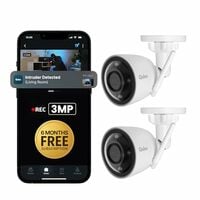 Qubo Smart Outdoor 3MP WiFi Bullet Camera | Free 6-Month Subscription (Pack of 2)| | 2K CCTV cam | Color NightPulse Vision | AI Person Detection | Smart Spotlight | IP66 Weatherproof | Made in India
