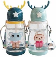 Pack of 2 Cute Deer Horn Drinking School bottle Baby bottle children water bottles 500 ml Bottle Plastic