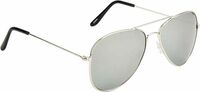Retro Square, Aviator Sunglasses (For Men, Grey, Silver, Yellow)