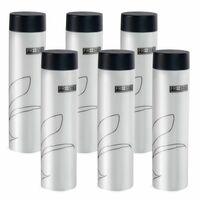 Frosty Plastic Food Grade Fridge Round Bottle Gift Set(6 pieces,1L,Black floral design)