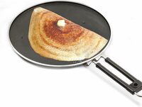 MILTON Pro cook Black Pearl Aluminium Non Stick Flat Dosa Tawa, 27 cm, Gas & Induction Compatible, Bakelite Handle and Metal Spoon Friendly, Grey, 1 Years Warranty

