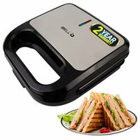 iBELL SM440 Electric Sandwich Maker with Nonstick Grill and Toast Plates, Handle Locking Function, 850W (Black)
