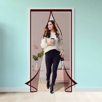 Polyester Door Mosquito Net – Magnetic Auto-Closing, Easy Install, Breathable Insect Screen for Doors, Kitchen & Balcony–Durable Protection from Mosquitoes & Bugs(200x100cm Brown)