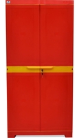 Nilkamal Freedom Plastic 4-Shelf Cabinet – Red & Yellow | 3-Yr Warranty | Home & Kitchen Organizer