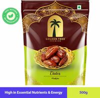 Golden Tree Selected Premium Organic 100% Pure Handpicked Khajoor Dry Dates (1 x 500 g)