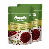 Happilo Premium Californian Whole Cranberries Dried & Sweet Pouch 200 g (Pack of 2) | All Natural Dried Cranberries | Add them in Desserts or Breakfast | Healthy Dried Fruits