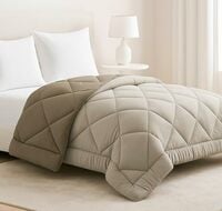 BSB HOME Luxury Reversible Comforter Double Size | Dual Color Soft Quilt for AC Room | Winter & Summer | Rainy Season Plush Microfiber | Solid Color Comforter – 90x100 Inches, Beige & Mouse