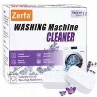 48 Pcs Lavender-scented Washing Machine Deep Cleaner Descaler Tablets for All Front and Top Load Machines, with Descaling and Stain-Removing Power (Pack of 48)