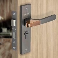 Plantex Heavy-Duty Door Lock Set - Main Door Handle Set (8114 - Satin Black & PVD Choco)
