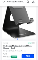 Portronics Modesk Universal Phone Holder - Black