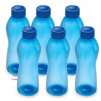 Cello Maxis PET Bottle Set, 1 Litre, Set of 6, Blue