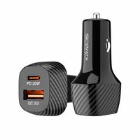 Kratos 51W Car Charger with Dual Output, 51 Watts Total (31W USB + 20W Type C PD), car Charger Fast Charging Compatible for iPhone and All Android Smartphones and Tabletes (PD 3.0 and QC 3.0)