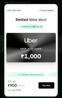 Uber Gift Card Voucher at 10% Discount on Cred