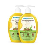 Mamaearth Aloe Vera Sunscreen Body Lotion For All Skin Spf 30 - With Aloe Vera & Ashwagandha For A Youthful Glow - 300 Ml (Pack Of 2), 2 Count