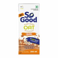 So Good Plant Based Oat Beverage Caramel Flavour 200 mL | Lactose Free | Gluten Free | No Preservatives | Zero Cholesterol | Dairy Free| Source of Calcium & Vitamins