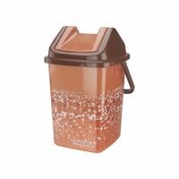 Nayasa Funk Swing Bin- 8 Ltrs | Dustbin with Lid | Bin with Handle | Use for Kitchen-Bathroom | Strong & Durable Plastic Dustbin | Brown