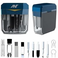 Ant PC Shine20, 17-in-1 Multifunctional Cleaner Kit for Electronic Devices Keyboard Cleaning Brush Headphones Cleaner Kit for AirPods Multi-Tool for Cleaning Laptop Earbuds Camera Mobile_ Navy Blue