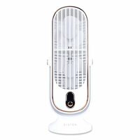 BESTOR Portable USB Rechargeable Desk Fan 5-Speed Mini Cooling Fan Silent Brushless Motor LED Display Adjustable Tilt & Speed Compact & Powerful USB Fan (White)