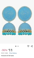 Monika jewells traditional earring for women sky blue 