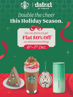 Get 50% Off on Starbucks  - Pay via District App