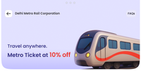 Delhi metro tickets @10% off
