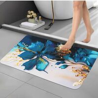 BELLA TRUE Rubber Bathroom Mat (Turquise, Medium)