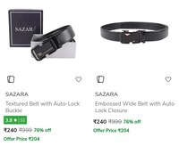 Ajio | Upto 76% Off on Branded Belts  240