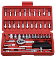 High Quality 1/4-Inch Tool Ratchet Wrench Kit Household Socket Set (Pack of 46) (no shipping charges)