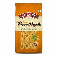 Borges Mini Penne Rigate Durum Wheat Pasta, Ideal Bite Size for Kids, Cooked in 10 minutes, 100% Durum Wheat Semolina - 350grams