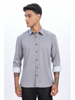 Men Grey Printed Full Sleeves Casual Shirt