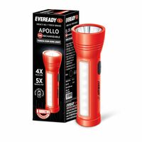 Eveready Apollo DL20, Rechargeable 1W Led Torch Cum 1.4W Emergency Sidelight/Face Light, Type-B/Micro USB Fast Charging, Overcharge & Deep Discharge Protection, Powered by Li-Ion Battery