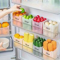 RILION 6 fridge storage boxes multipurpose containers for storage Space-saving Refrigerator Side Door Organizer for fridge kitchen Fruits, Vegetables Storage Containers- transparent, Plastic